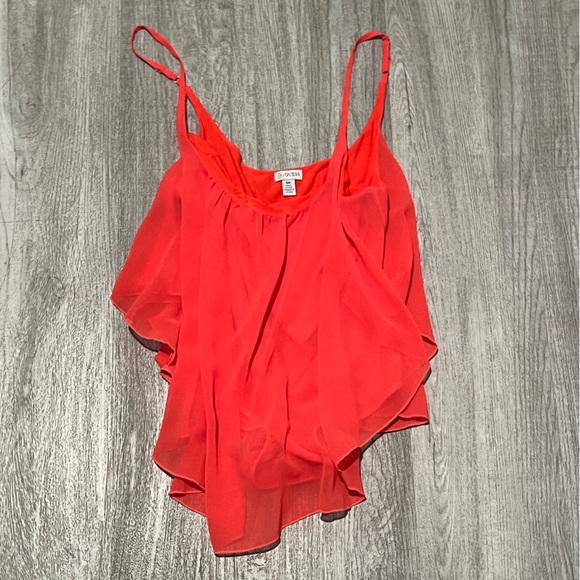 Guess flowy sheer coral orange bodysuit - Picture 3 of 12